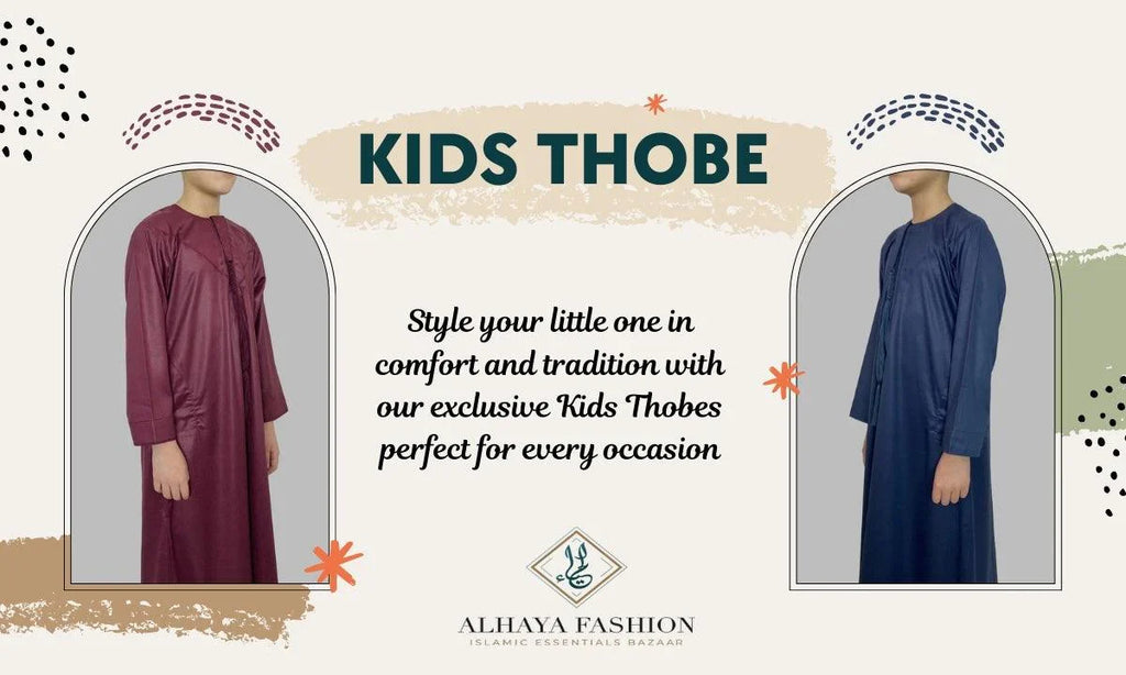 Kids thobes by Alhaya Fashion – traditional Islamic wear made fun and fashionable for boys