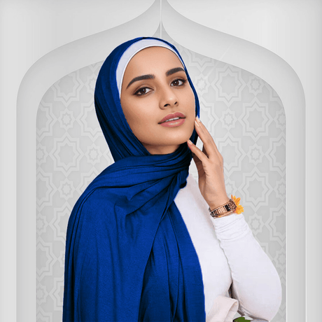 Blue Jersey Scarf for Women USA – Soft and Comfortable Hijab