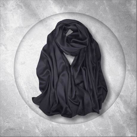 Black Satin Hijab for Women