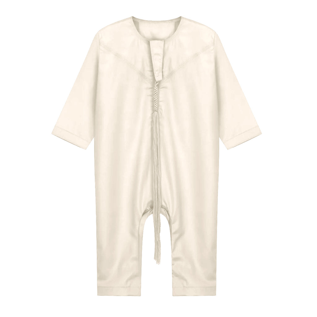 Kids Emirati Thobe Jumper Suit in Pearl Bush
