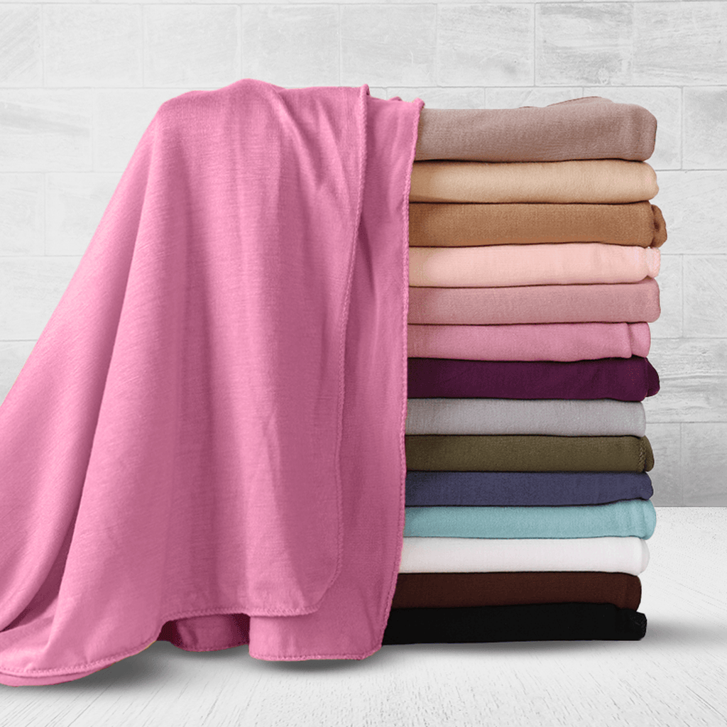 Plain Pink Jersey Scarf USA – Breathable Soft Fabric Hijab