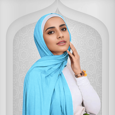 Sky Blue Jersey Scarf for Women USA – Soft and Comfortable Hijab