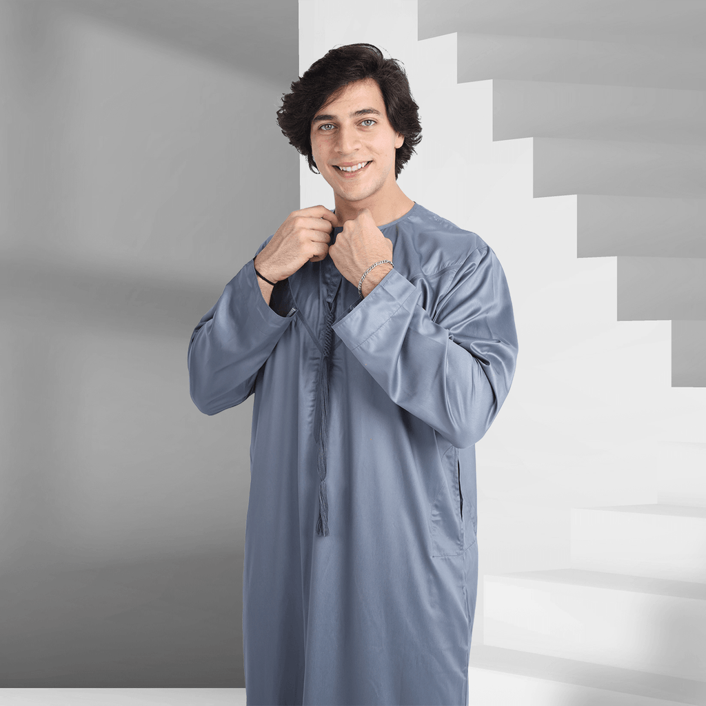 Buy Online Grey Emirati Thobe for Men