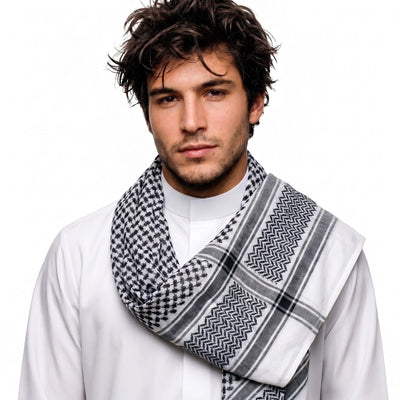 Shemagh/Keffiyeh White and Black