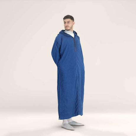 Formal Moroccan djellaba cobalt blue for special occasions