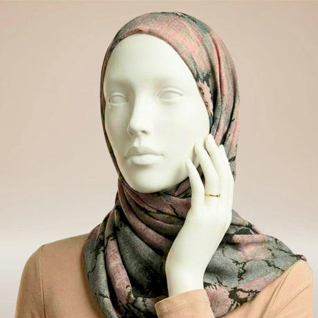 Order Enchanted Rose Printed Modal Hijab premium Islamic scarf USA