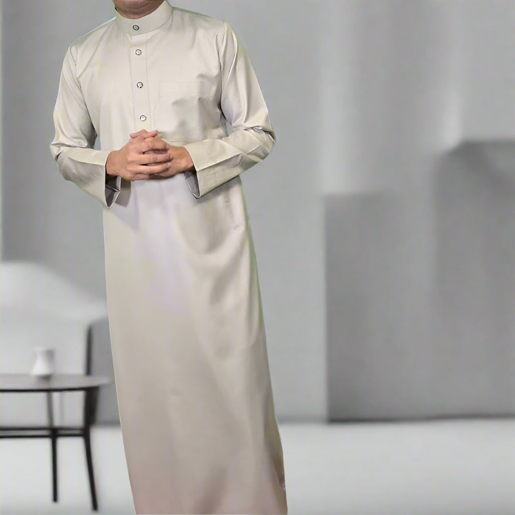 Classic Collar Light Brown Thobe