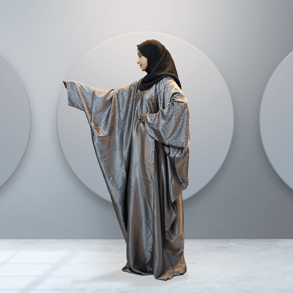 Embellished Grey Abaya