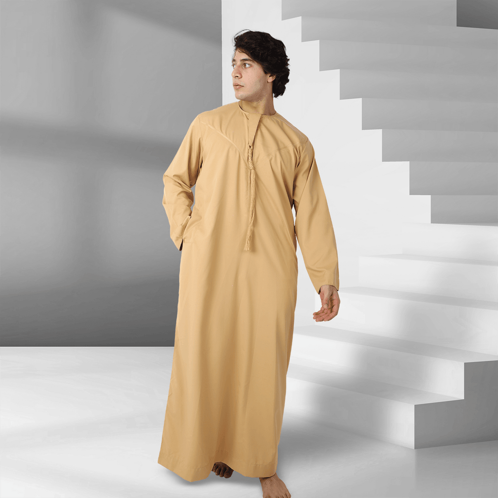 Shop Peach Yellow Emirati Thobe for Men Online