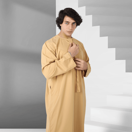 Buy Peach Yellow Emirati Thobe for Men Online