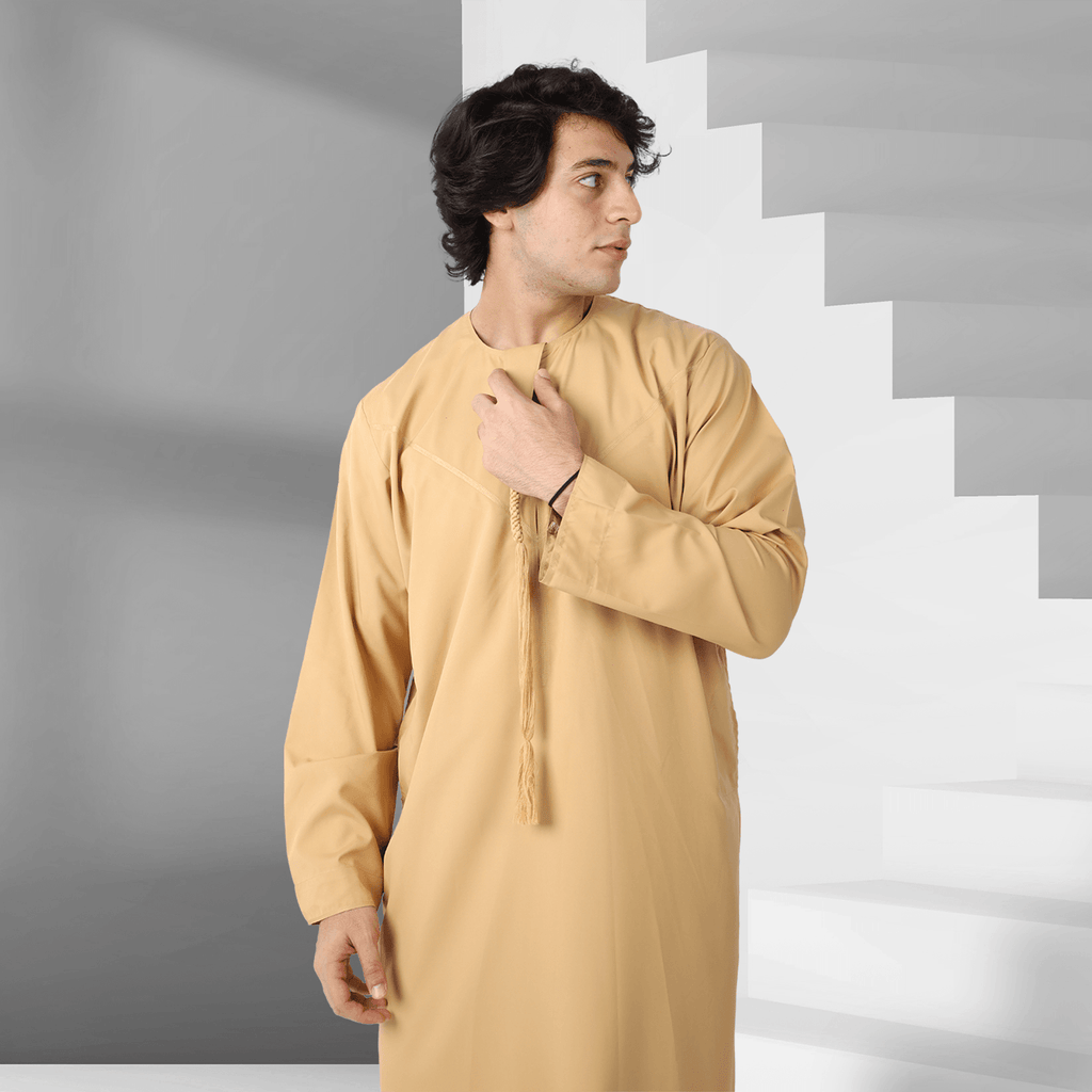 Men's Peach Yellow Emirati Thobe Online