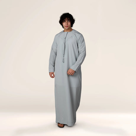Elegant Platinum Ash Emirati thobe men’s fashion USA