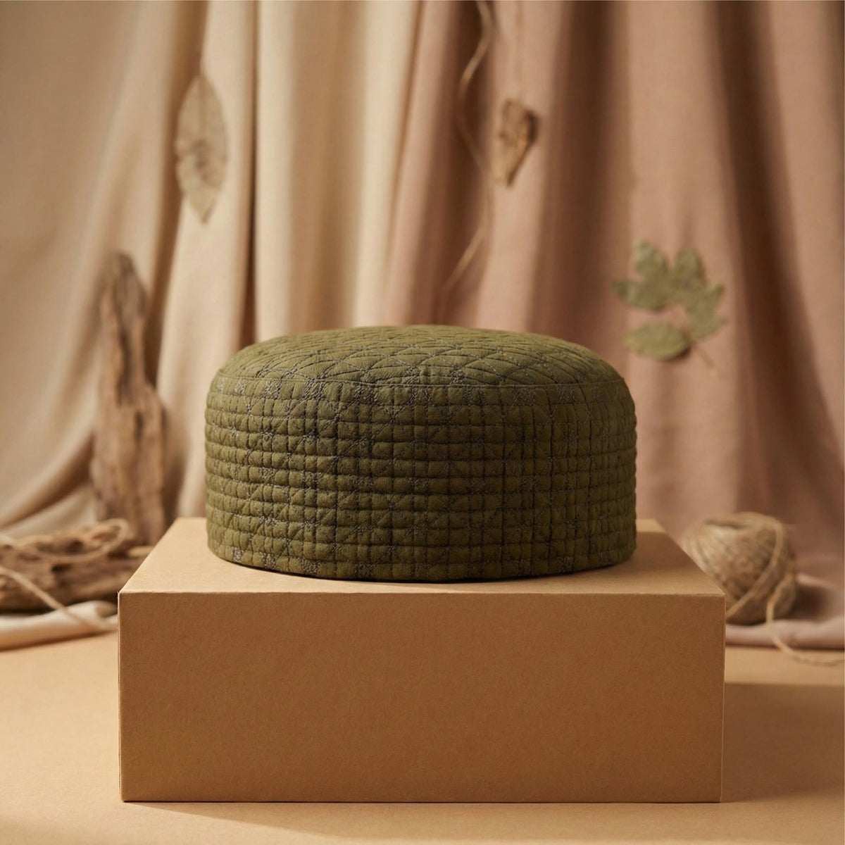 Rustic Sage Heritage Quilted Topi | Luxury Light Green Kufi | Alhaya ...
