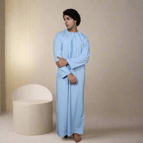 Tropical Blue Emirati Thobe for Kids