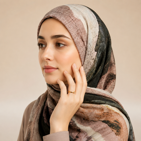 Twilight Petal Printed Modal Hijab Alhaya Fashion