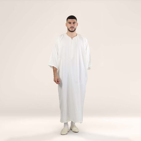 Moroccan gandoura pearl white for men available online