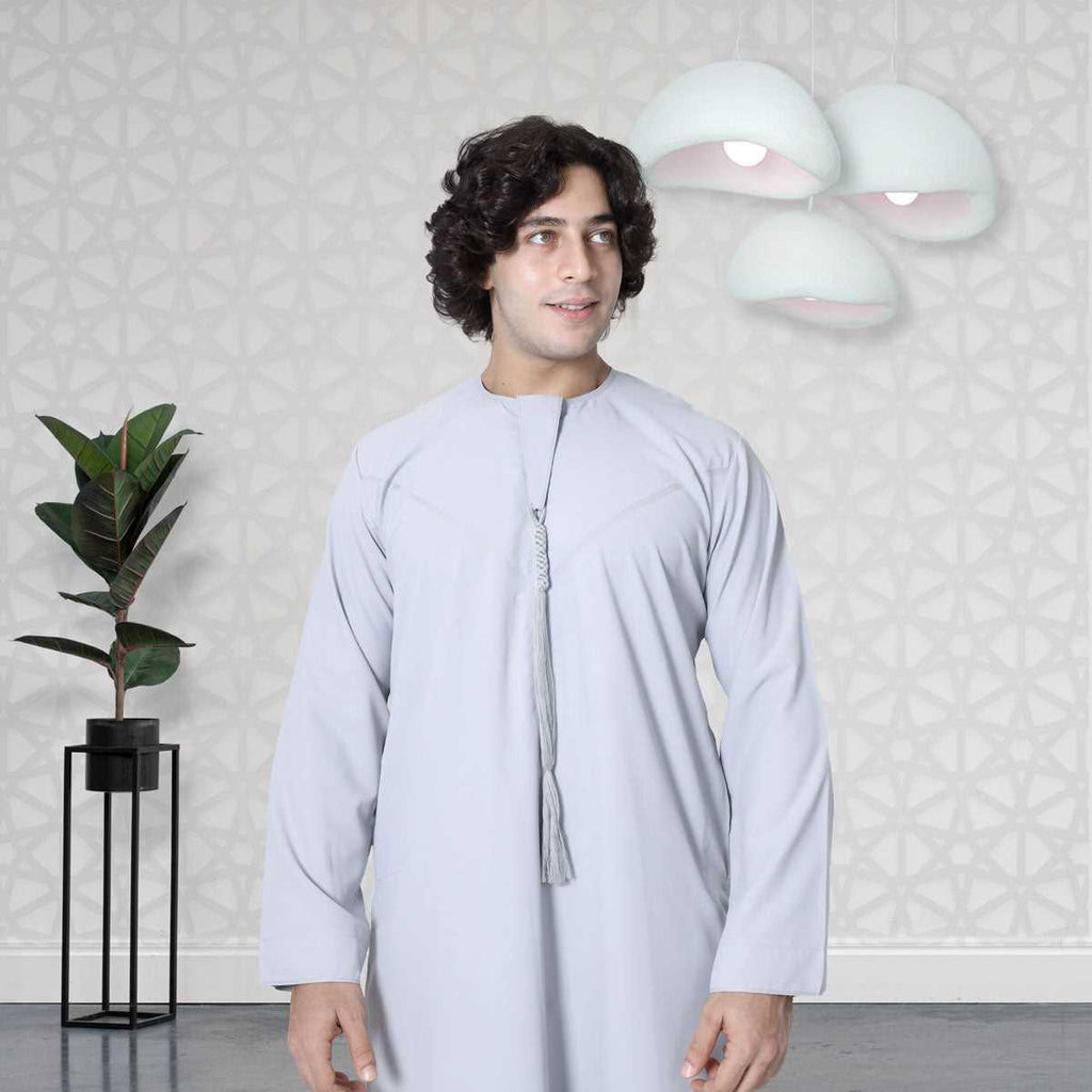 Men's Calm Blue Emirati Cotton Thobe 