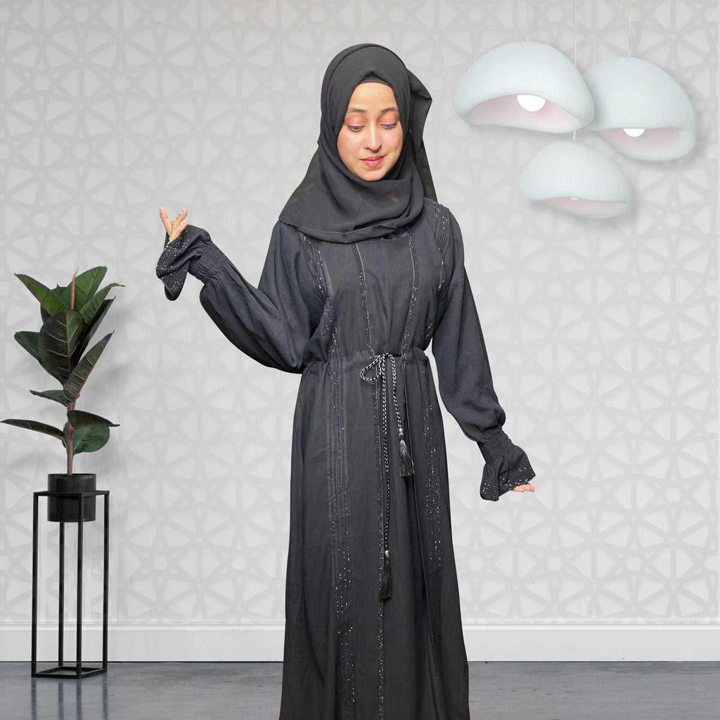 Elegance Black Wrap Abaya for Women