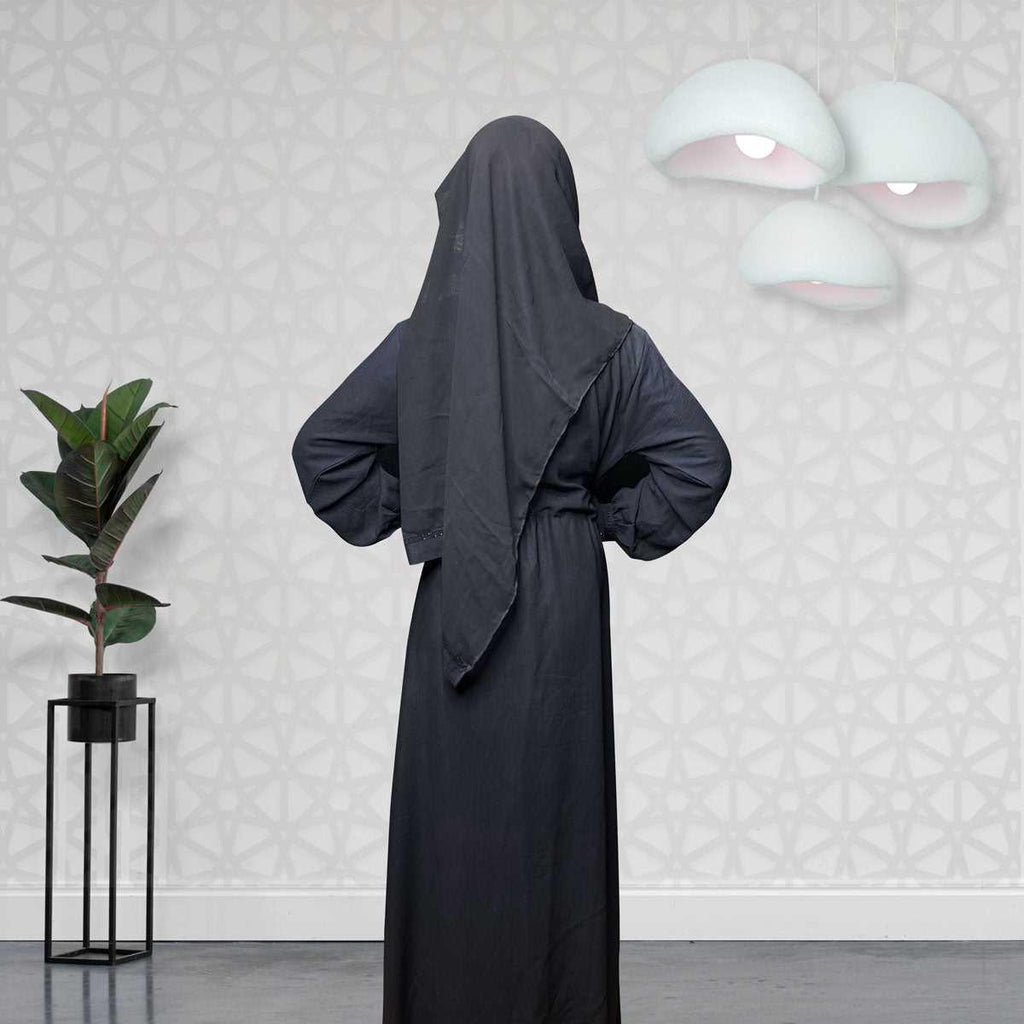 Women's Elegance Black Wrap Abaya