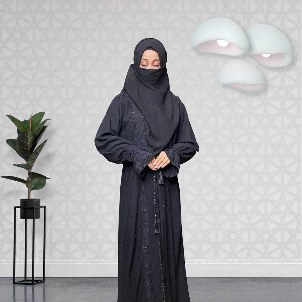 Buy Elegance Black Wrap Abaya Online
