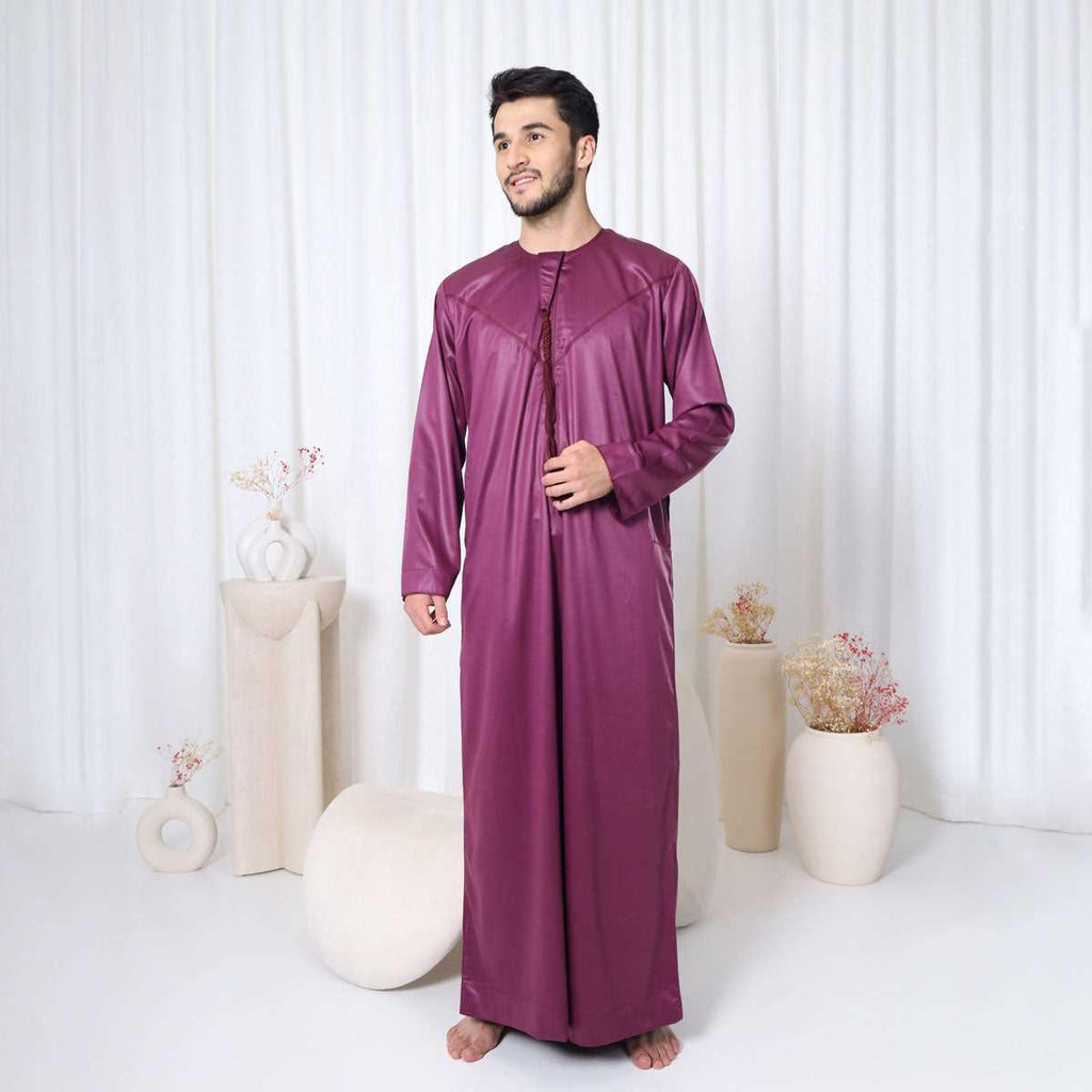 Marron Emirati Thobe - Al Haya Fashion Bazar