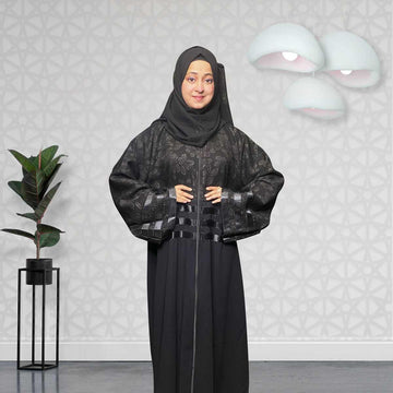 Quick ZIp Black Abaya - Al Haya Fashion Bazar