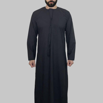Black Emirati Cotton Thobe
