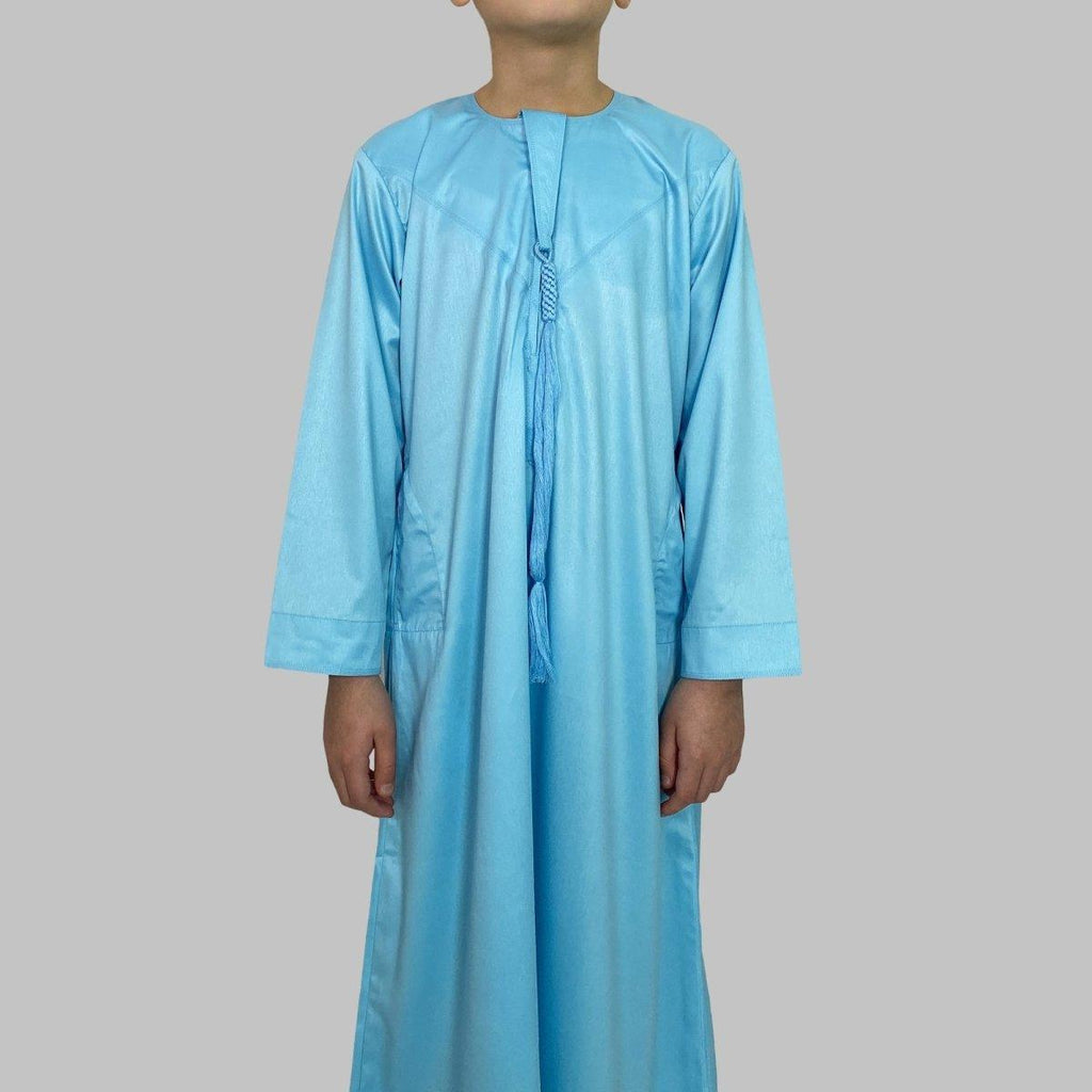 Boys Baby Blue Emirati Thobe - Al Haya Fashion Bazar
