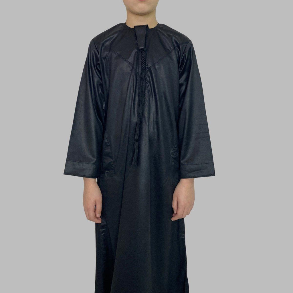 Boys Black Emirati Thobe - Al Haya Fashion Bazar