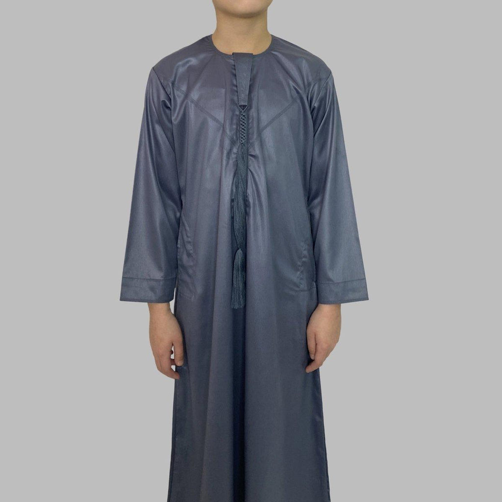 Boys Grey Emirati Thobe - Al Haya Fashion Bazar
