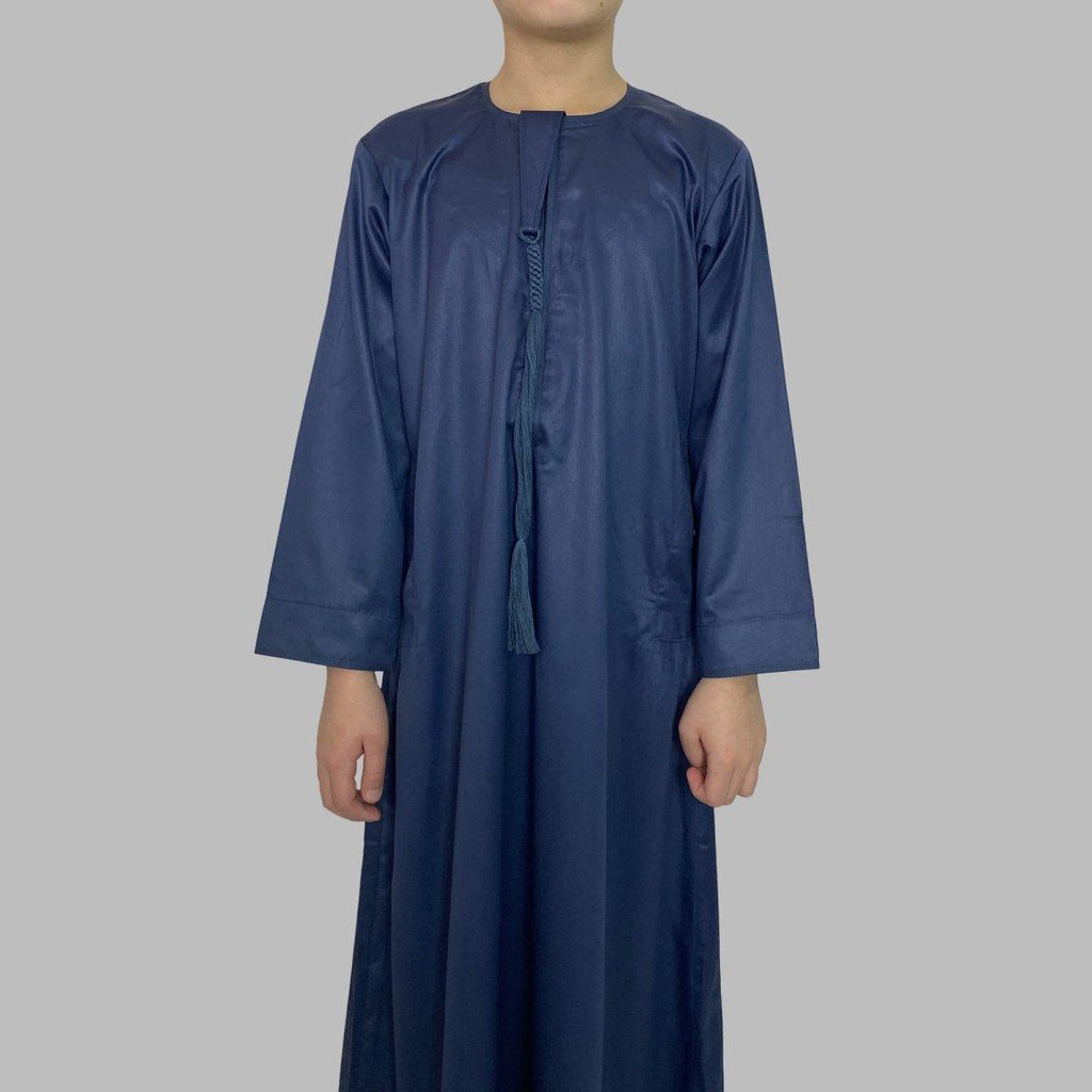 Boys Royal Blue Emirati Thobe - Al Haya Fashion Bazar