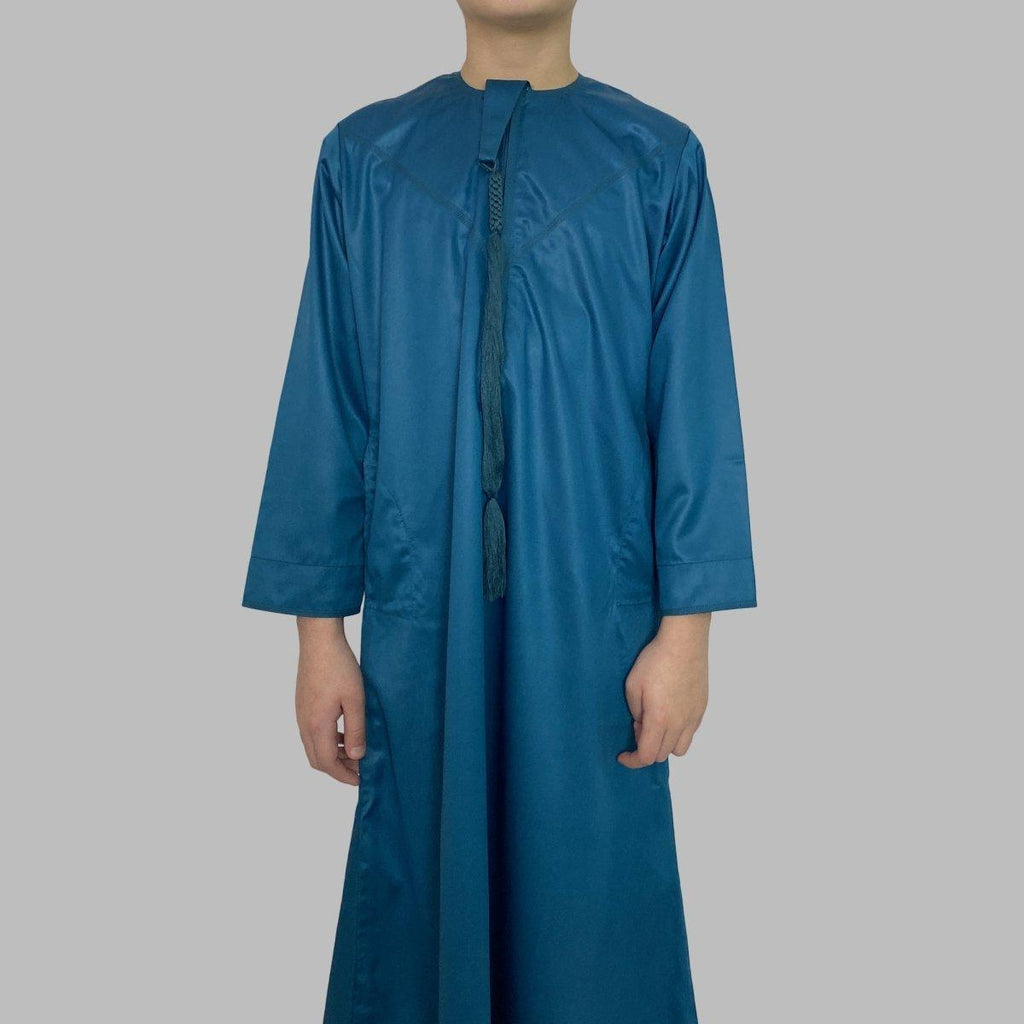 Boys Teal Emirati Thobe - Al Haya Fashion Bazar