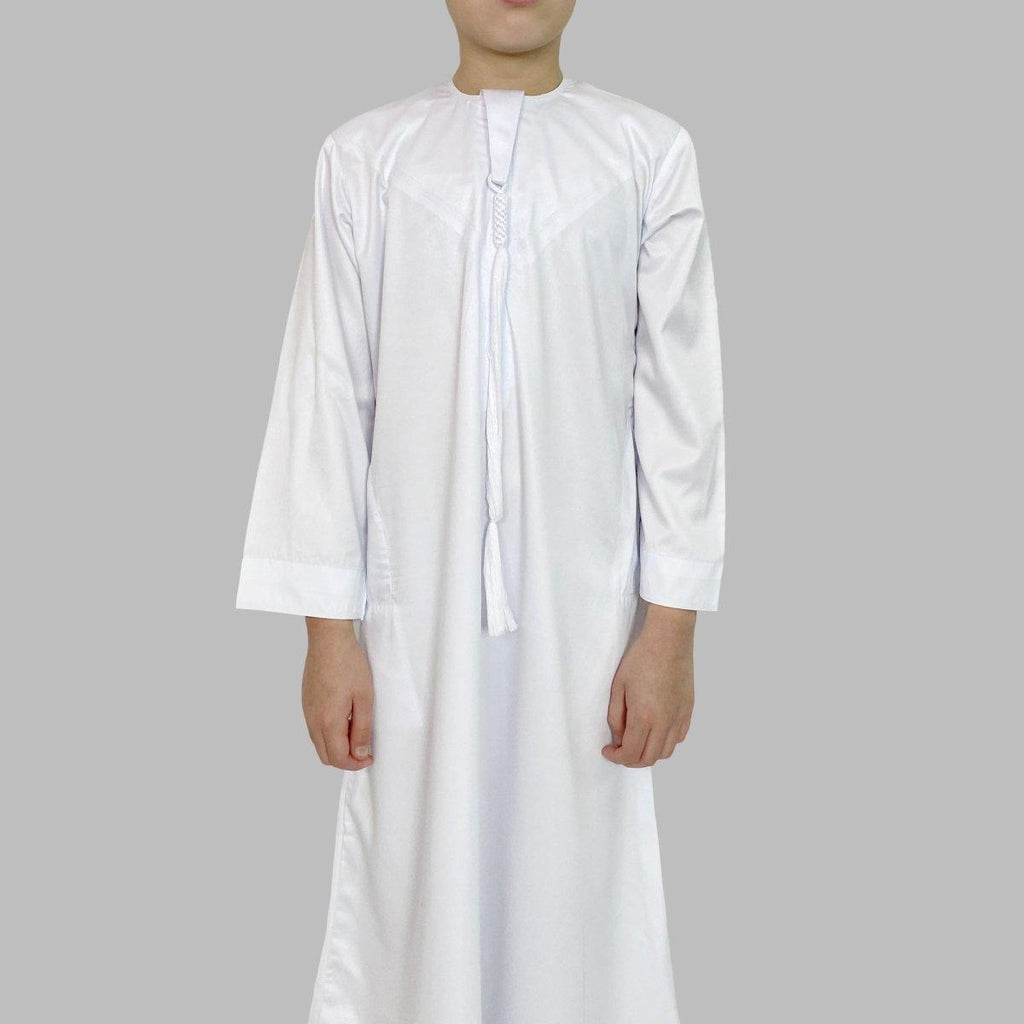 Boys White Emirati Thobe - Al Haya Fashion Bazar
