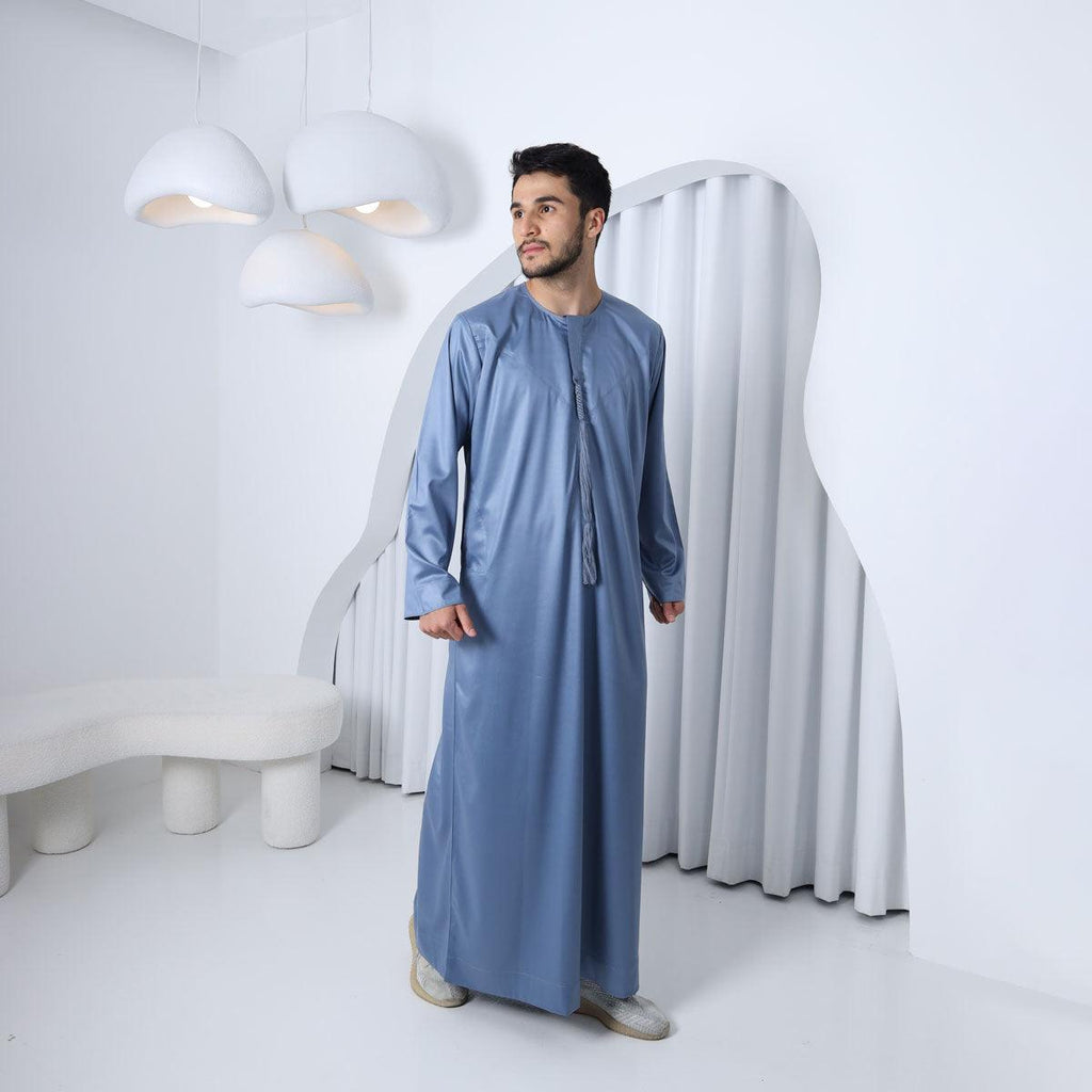 Royal Blue Emirati Thobe - Al Haya Fashion Bazar