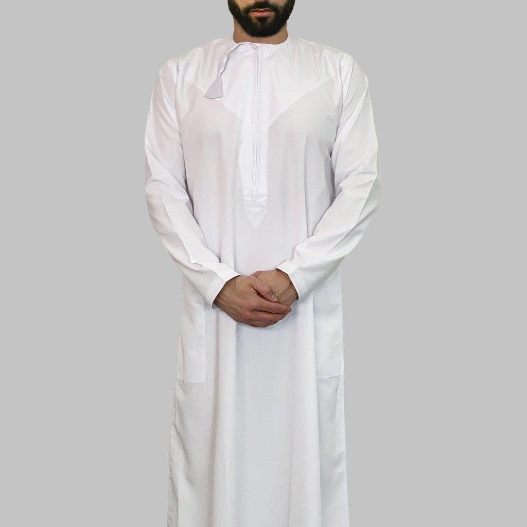 Triple White Omani Dishdasha - Al Haya Fashion Bazar
